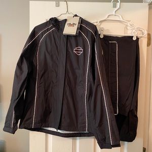 Ladies black & pink Harley Davidson rain suit